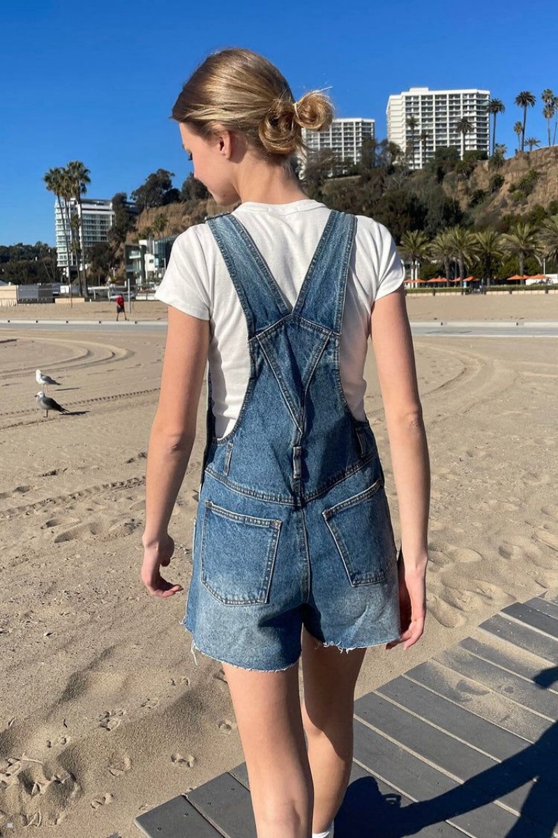 Short Brandy Melville Hayley Overall Bleu Foncé | OGR-89728210